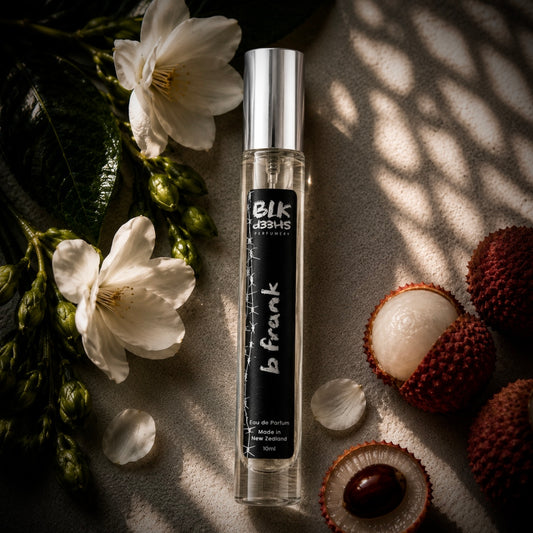 Travel size 10ml Citrus, Green Tea and Lychee fragrance. Unisex perfume by BLK Sheep Perfumery. Made in New Zealand.