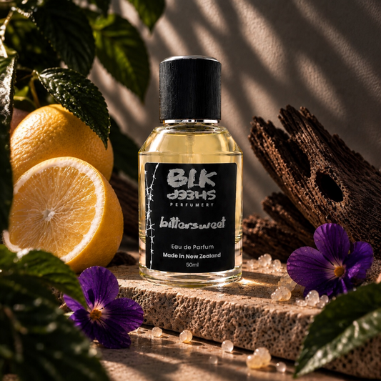 Fresh citrus perfume made in New Zealand. Bittersweet by BLK Sheep Perfumery.