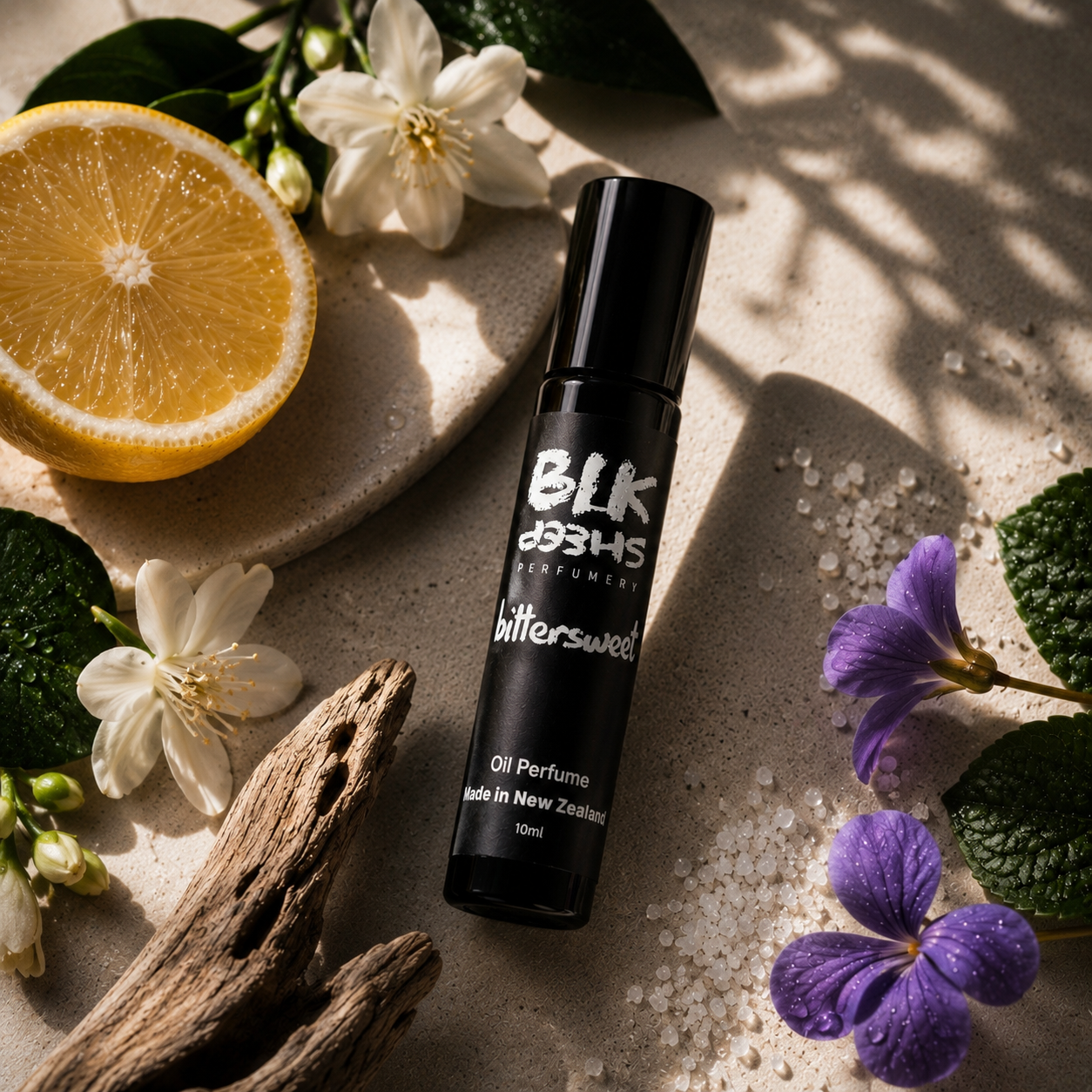 Lemon oil perfume made in New Zealand by niche perfumer BLK Sheep Perfumery. Neat rollerball application perfect travel size.