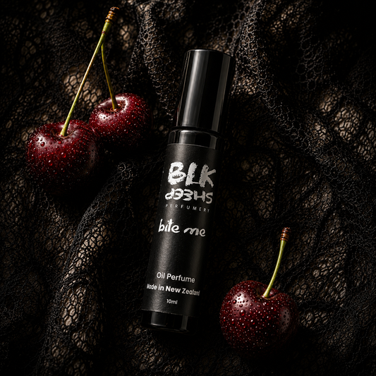 Organic oil perfume made in NZ by BLK Sheep Perfumery. Cherry niche perfume.