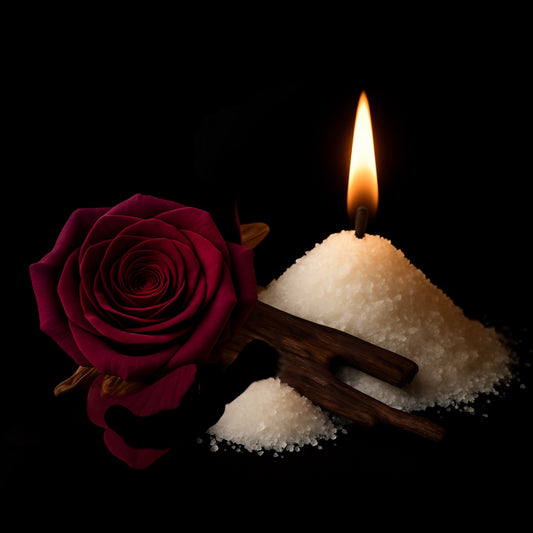 Rose and Oud sand candle refill for home fragrance NZ. Scandlelights sand candles by BLK Sheep Perfumery NZ