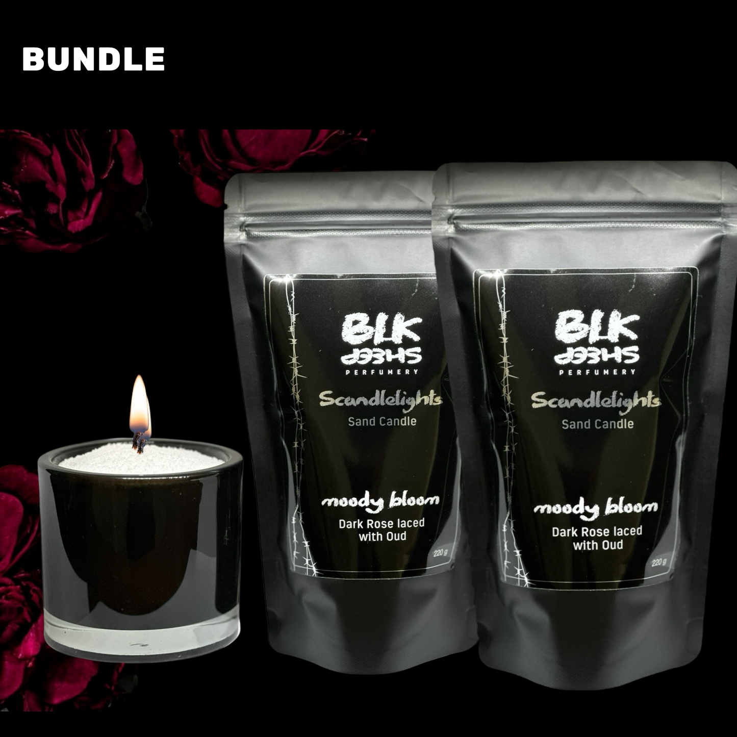 Candle and refill set, sand candle by BLK SHeep Perfumery