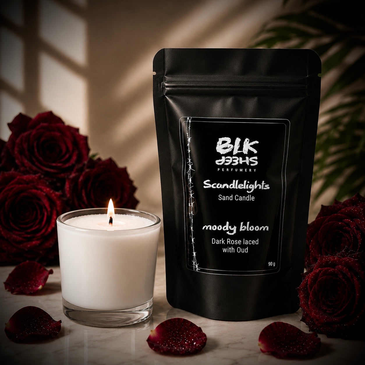 Rose scented candle, mini sand candle New Zealand