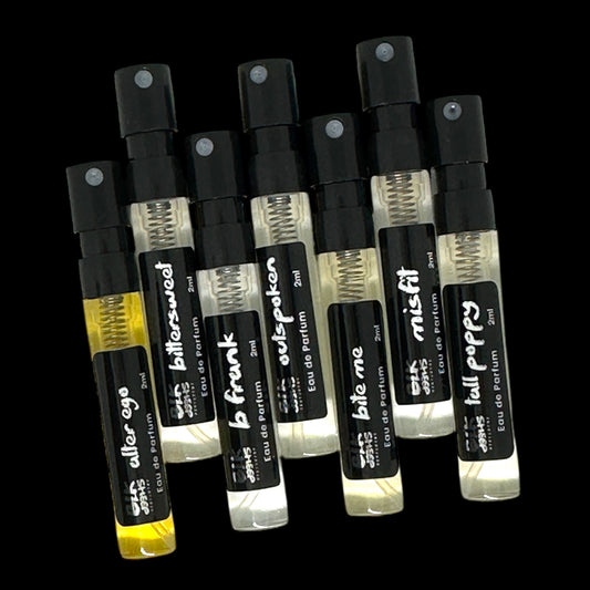 Sample Sets. Niche perfume sample set for sustainable NZ made perfume. 2ml size unique fragrances. 