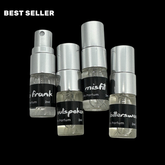 Sample Sets. Niche perfume sample set for sustainable NZ made perfume. 2ml size unique fragrances. 