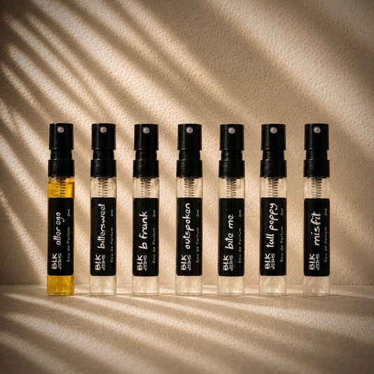 Sample Sets. Niche perfume sample set for sustainable NZ made perfume. 2ml size unique fragrances. 