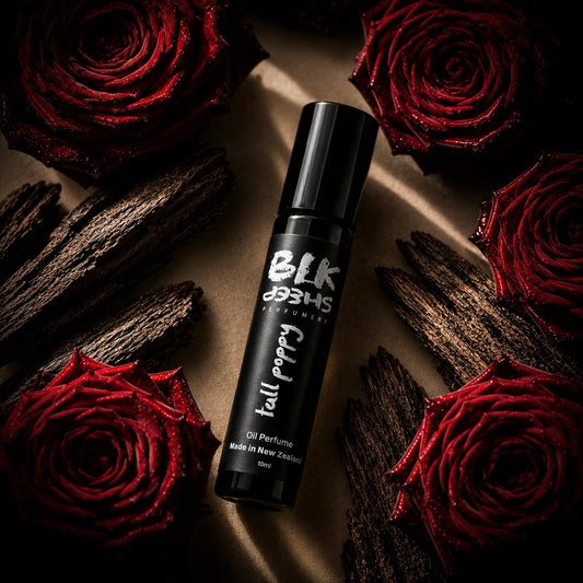 Rose infused perfume oil, Unisex fragrance from NZ fragrance house BLK Sheep Perfumery.